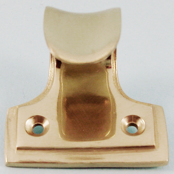 THD166/PB • Polished Brass • Stepped Edge Hook Pattern Cast Sash Lift